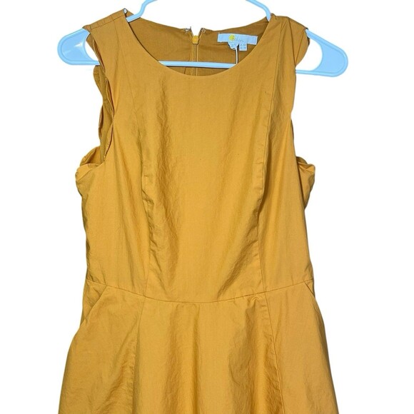 Boden Womens Yellow Sunflower Judith Poplin Sleeveless Fit &‎ Flare Dress size 4 - Picture 3 of 15